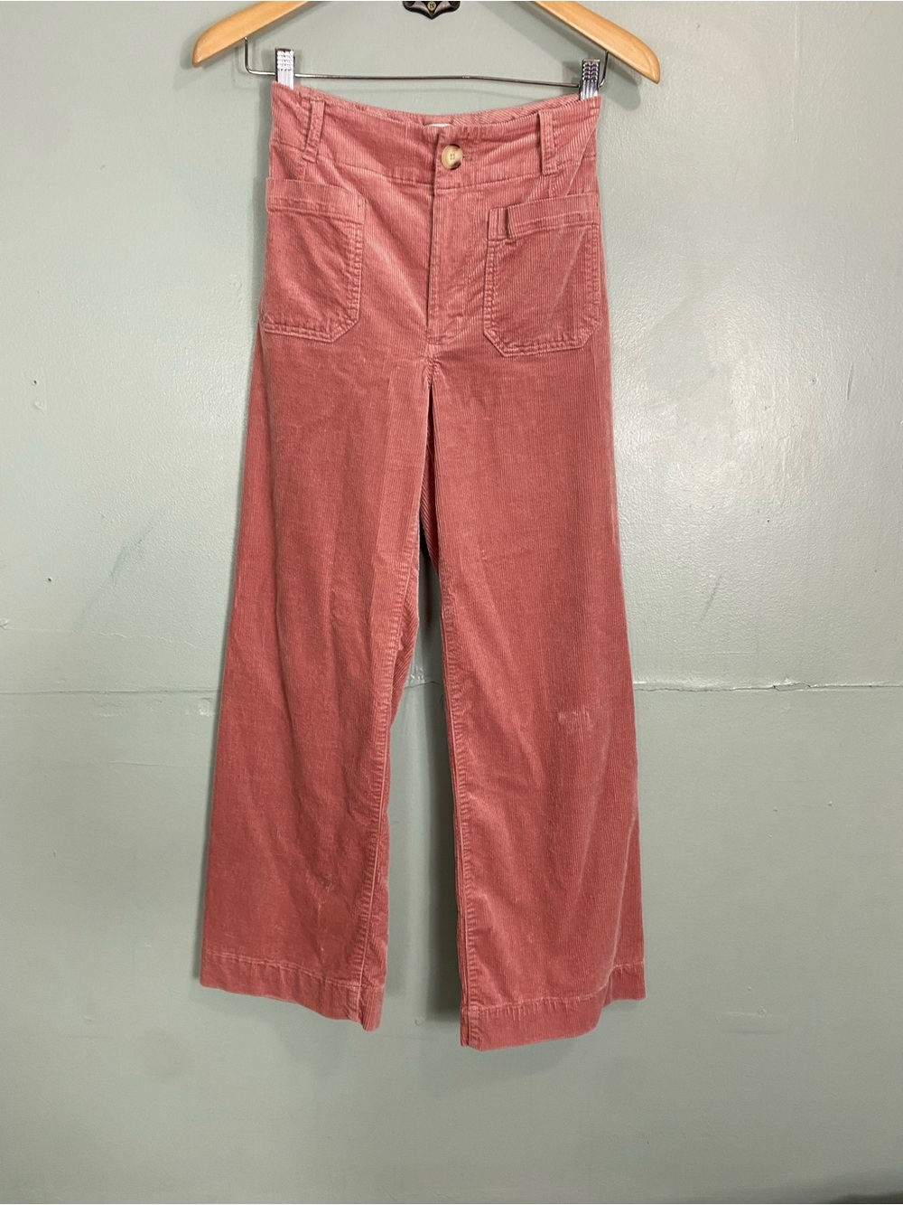 Anthropologie Maeve The Colette Corduroy Pink Full Length 25‎ Petite